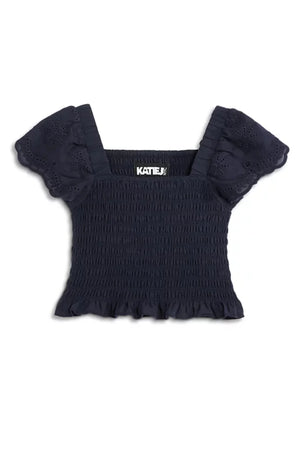 Katie J Navy Embroidered Faye Top