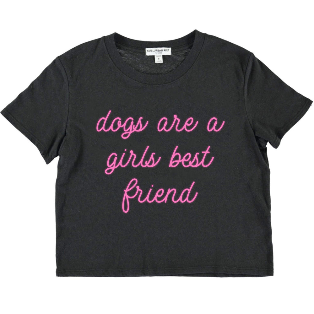 Dogs are a Girls Best Friend Black Youth Crop Tee