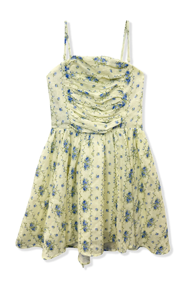 Katie J NYC Cream Stripe Floral Francesca Dress