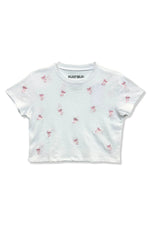 White With Peony Bows Fearless Tee