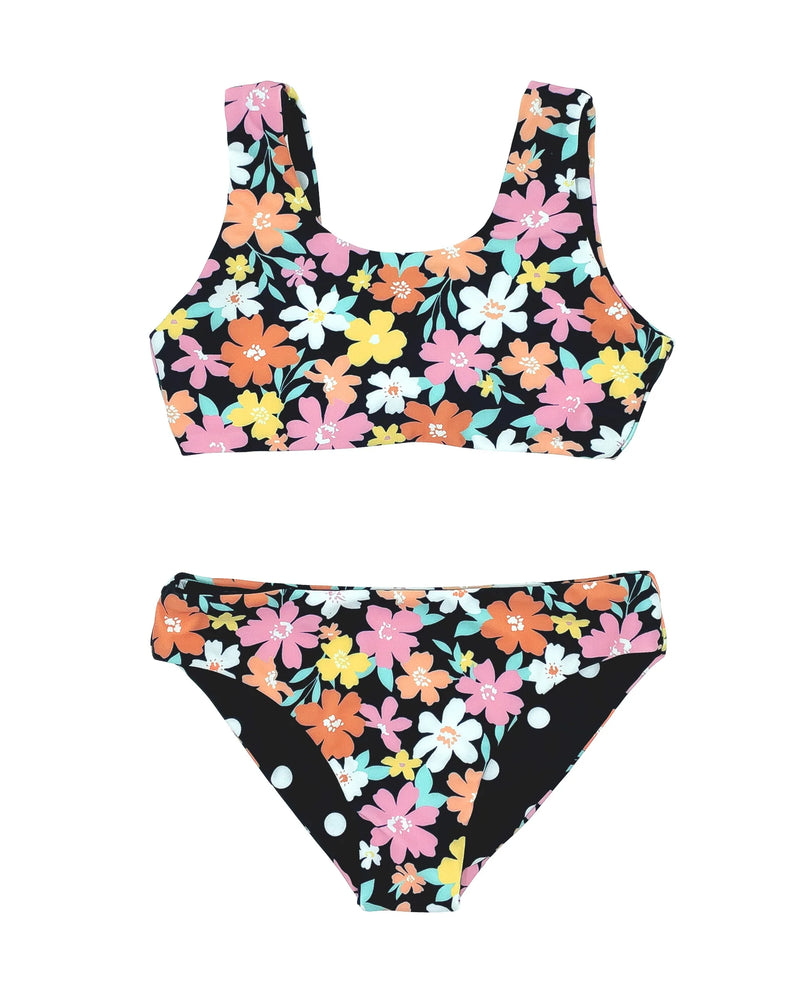 Floral & Polka Dot Waverly Reversible Bikini