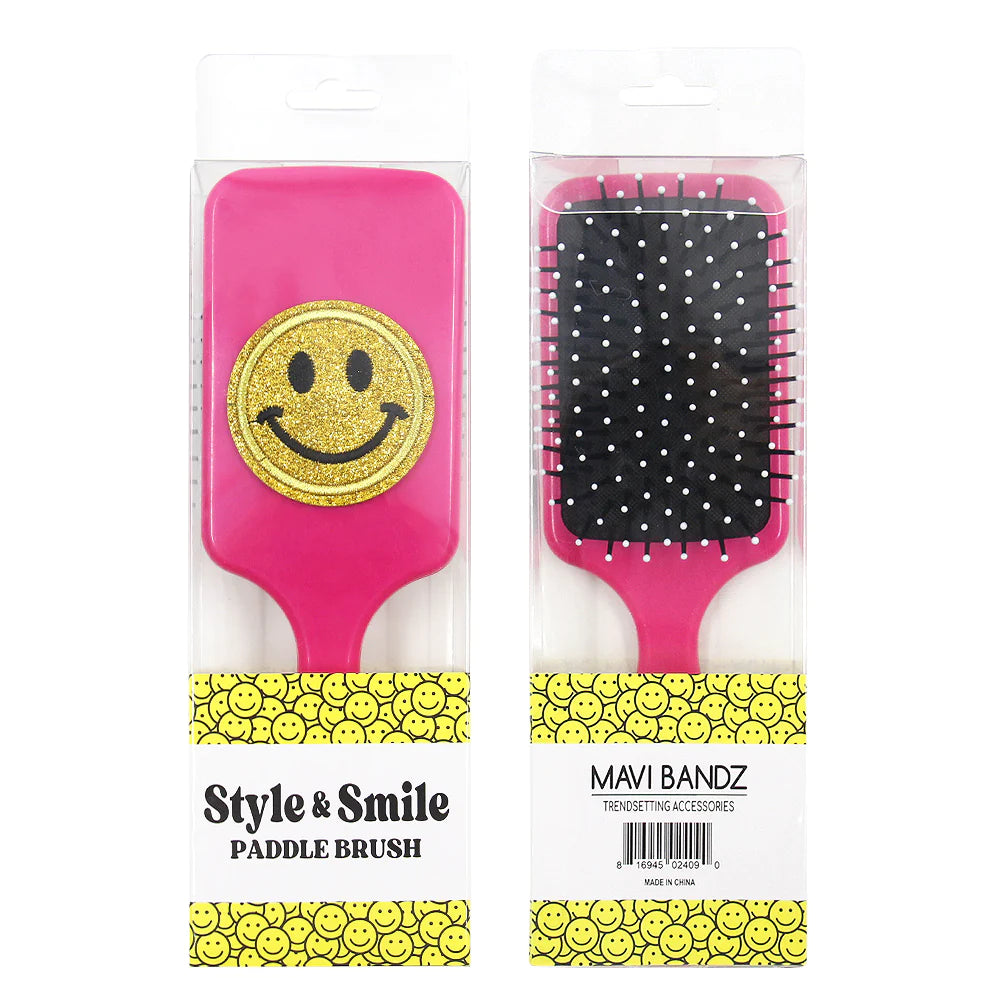 Varsity Glitter Smiley Face Brush