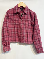 Pink Flannel Long Sleeve Plaid Top