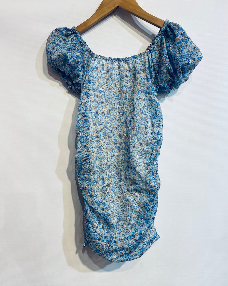 Blue Liberty Fitted Chiffon Dress