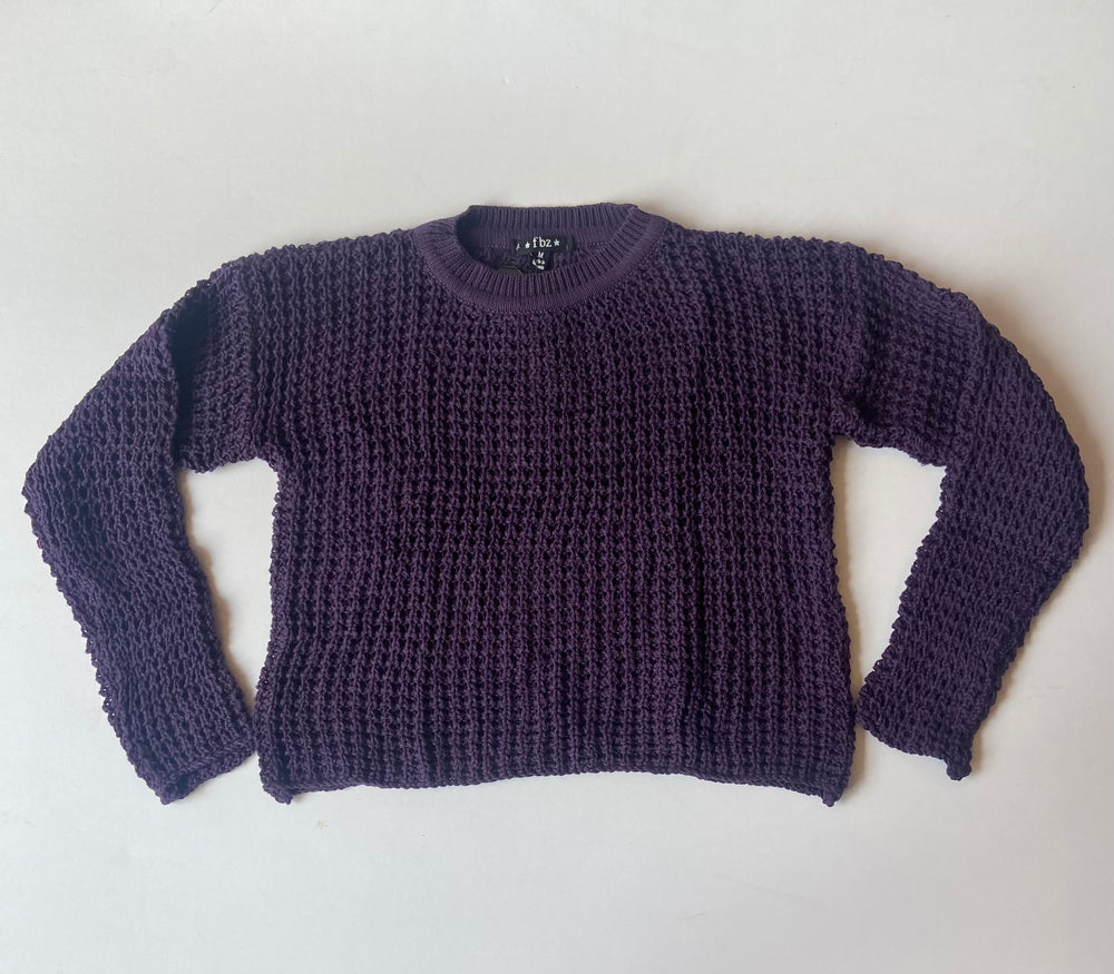 Plum Lycra Knit Crew Sweater