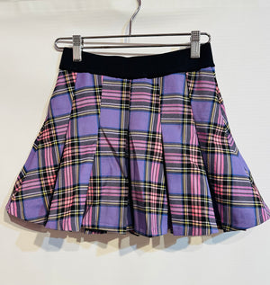 FBZ Plaid Pleated Skirt Purple