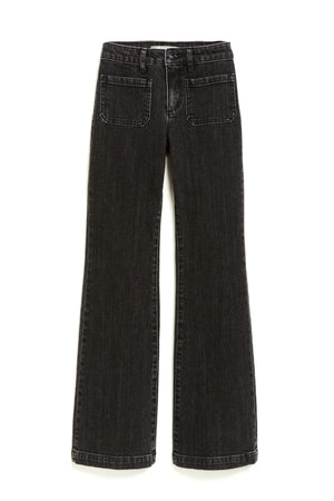 Tractr Faded Black Hi Rise Wide Leg Jeans