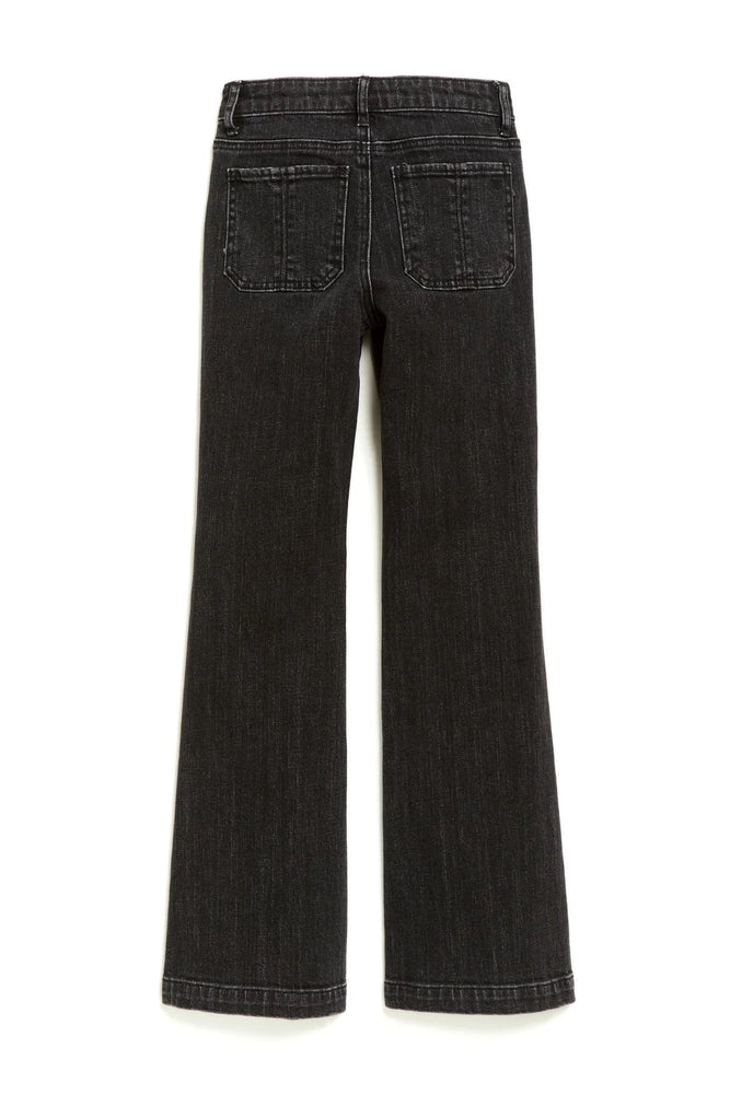 Tractr Faded Black Hi Rise Wide Leg Jeans