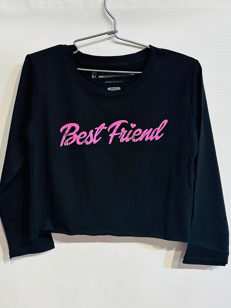 Best Friend Black Longsleeve Top