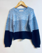 Blue Tricolor Crewneck Sweater