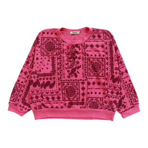 Pink Bandana Keyhole Back Crew