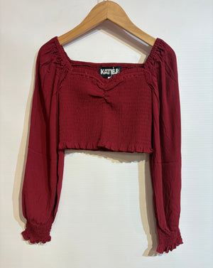 Chloe Mulberry Long Sleeve Top