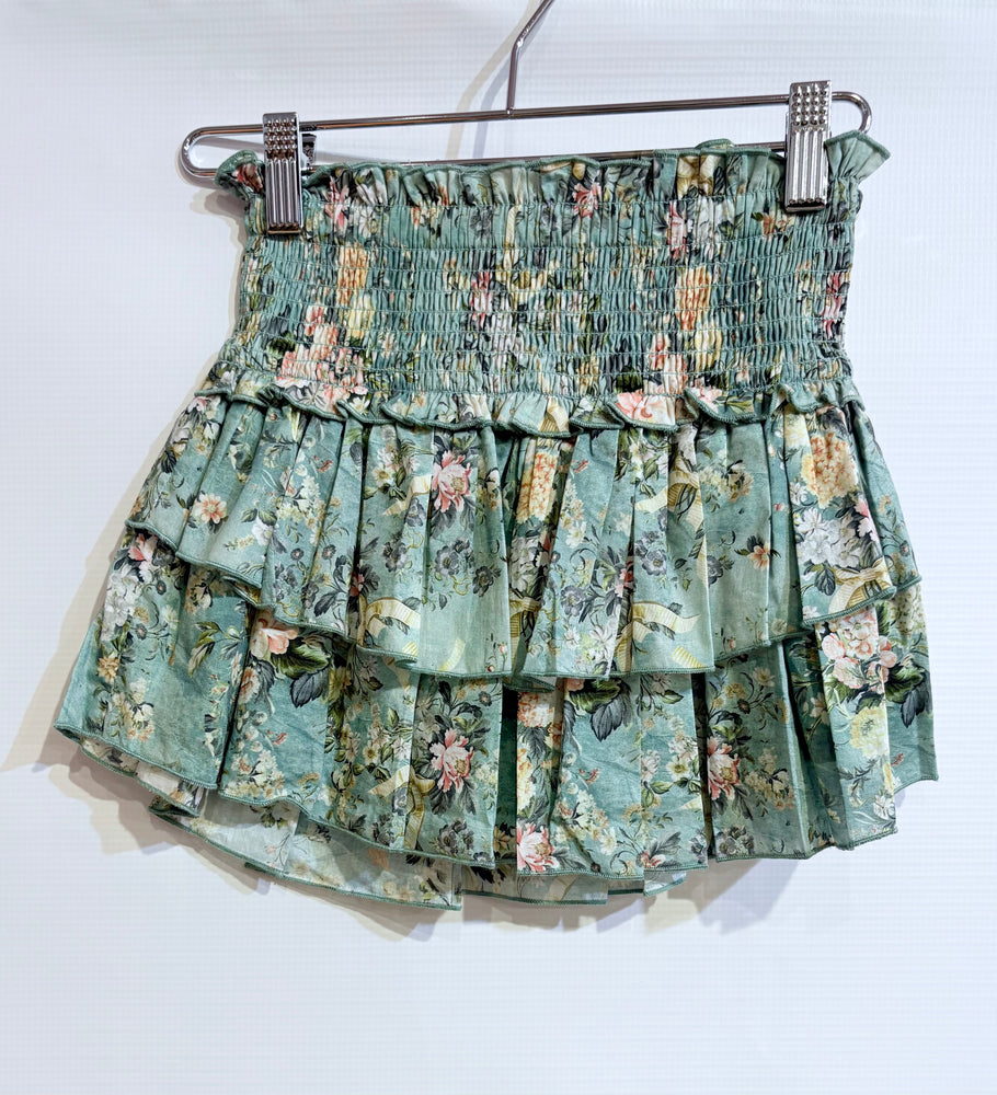 Bianca Sage Baroque Floral Skirt