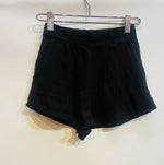 Black Pleated Front Elastic Pocket Short