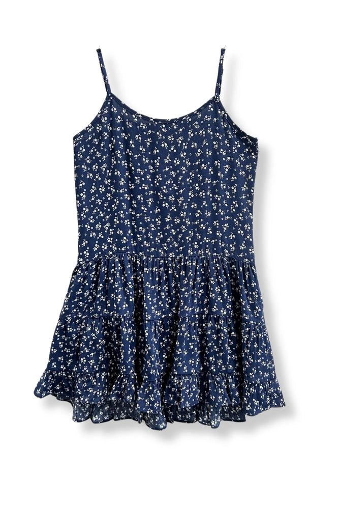 Katie J Evening Blue Ditsy Floral Iris Dress