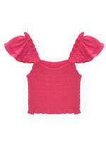 Raspberry Joanna Smocked Top