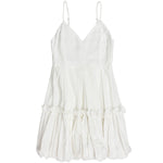 White Linen Tiered Ruffle Dress