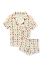 Lynn Short Sleeve Shabby Chic Stripe PJ Lounge Set