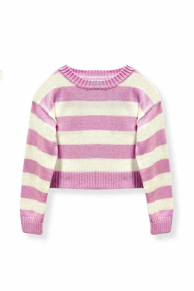 Megan Baby Pink Striped Sweater