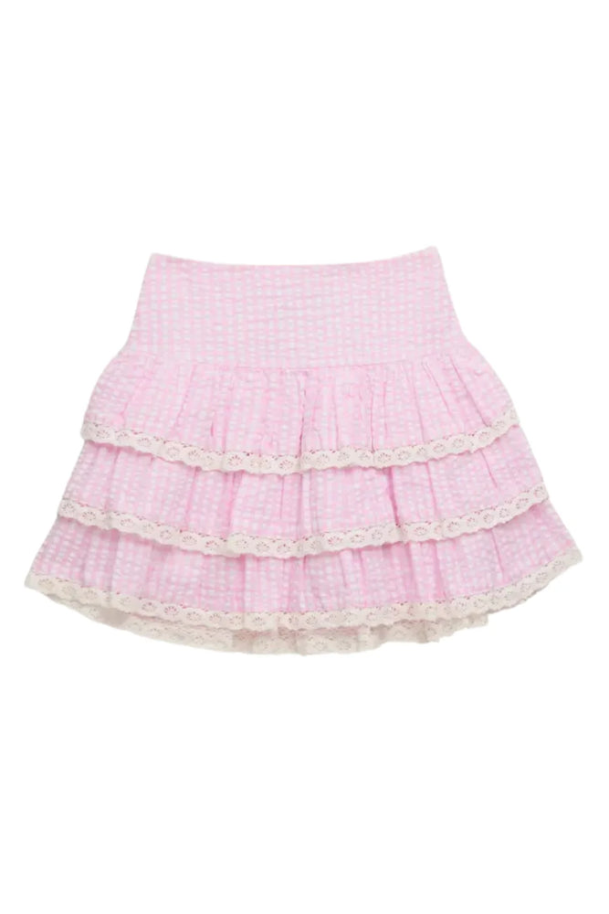 Katie J Pink Seersucker Smocked Alma Top