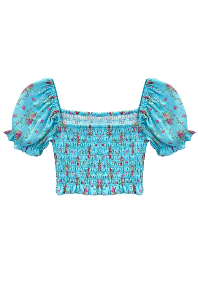 Turquoise Floral Marlee Top