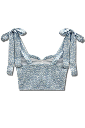 Light Blue Ditsy Floral Mason Top