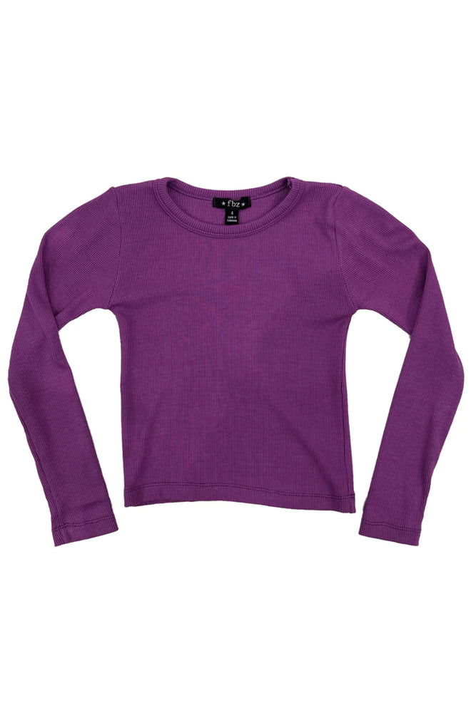 Solid ribbed long sleeve tee