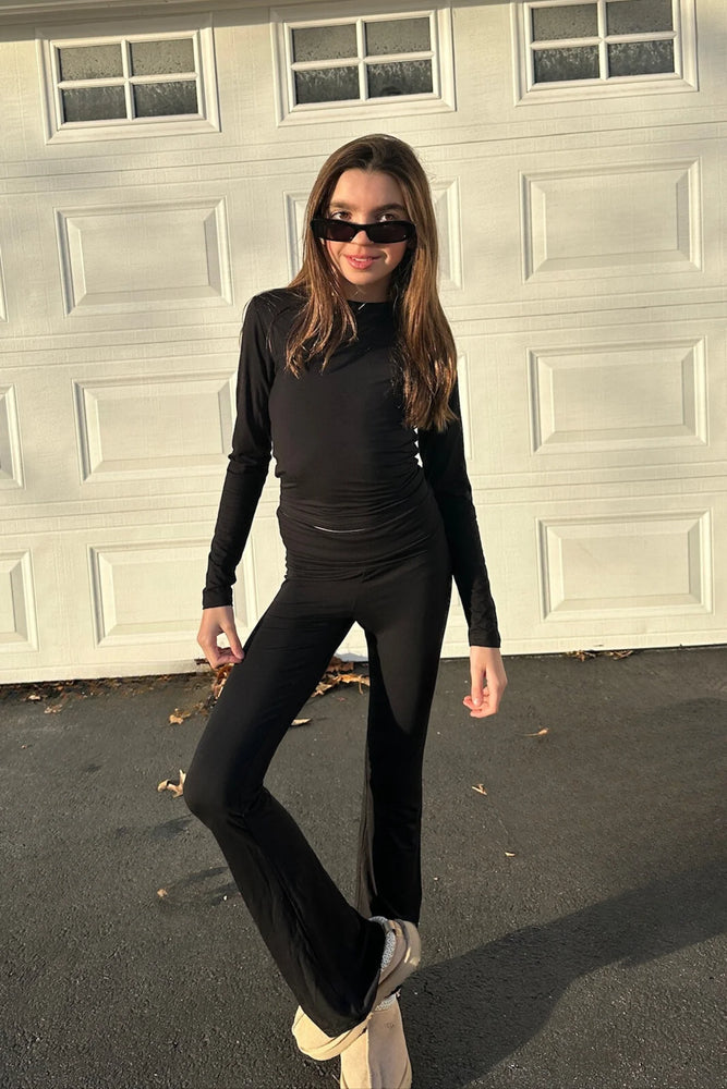 Katie J NYC Black Tween Roll Over Pants