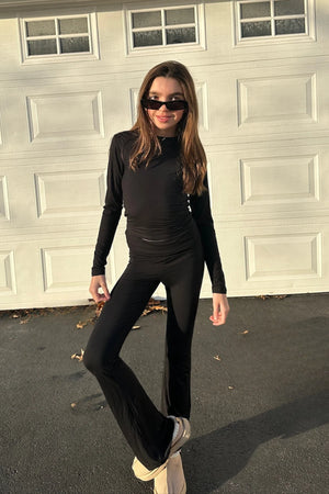 Katie J NYC Black Tween Roll Over Pants