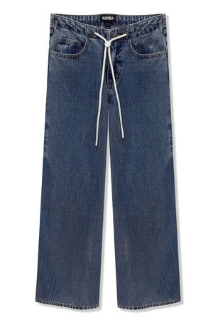 Katie J NYC Tribeca Medium Wash Wideleg Jeans