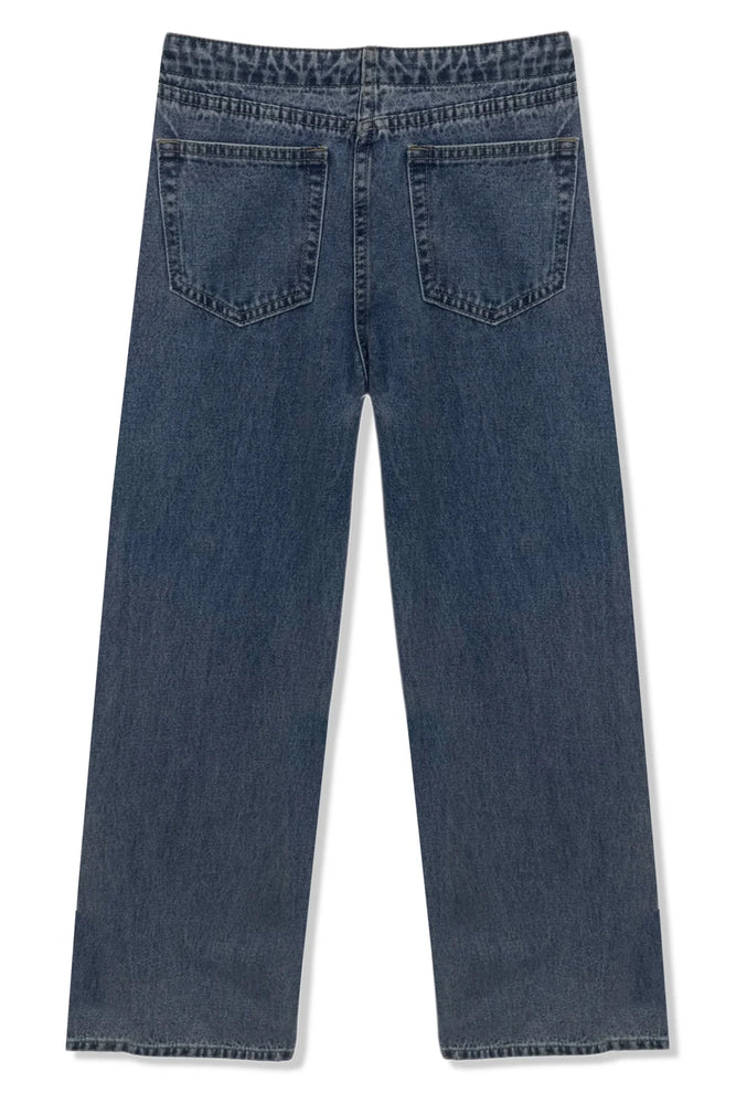 Katie J NYC Tribeca Medium Wash Wideleg Jeans