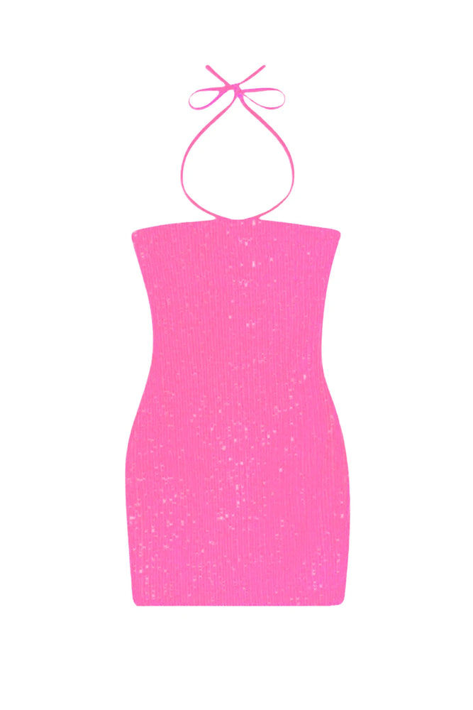 Neon Pink Sequin Kendall Dress