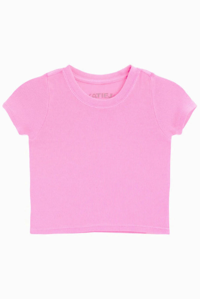 Cotton Candy Livi Ribbed Crop Tee