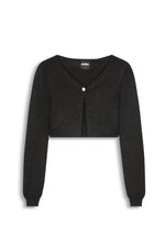 Black Angelica Cropped Cardigan