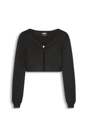 Black Angelica Cropped Cardigan