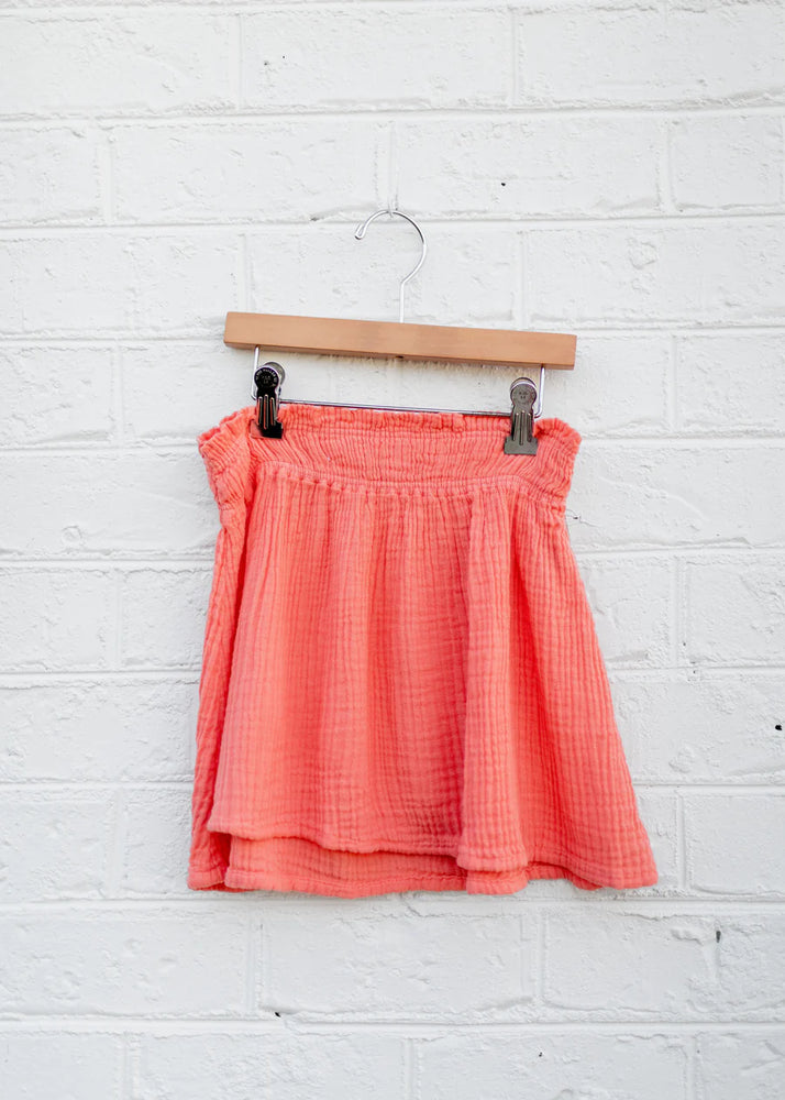 Coral Sun Smocked Halter Top