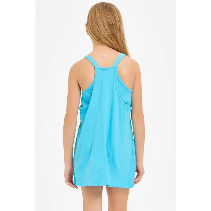 Relaxed Tank Dress Blue Aqua