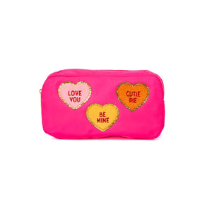 Pink Conversation Heart Cosmetic Bag