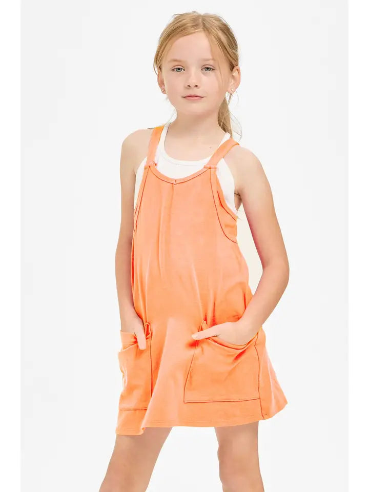 Relaxed Tank Dress Neon Orange