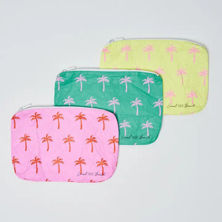 Pink Neon Palms Water Resistant Tyvek Pouch