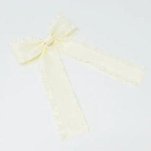 Beige Love Game Frill Hair Bow Clip