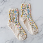 Oatmeal Floral Romantic Socks