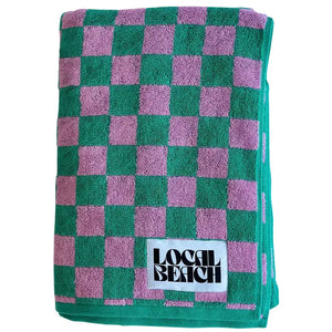 Kelly/Bubble Gum Plush Beach Towel