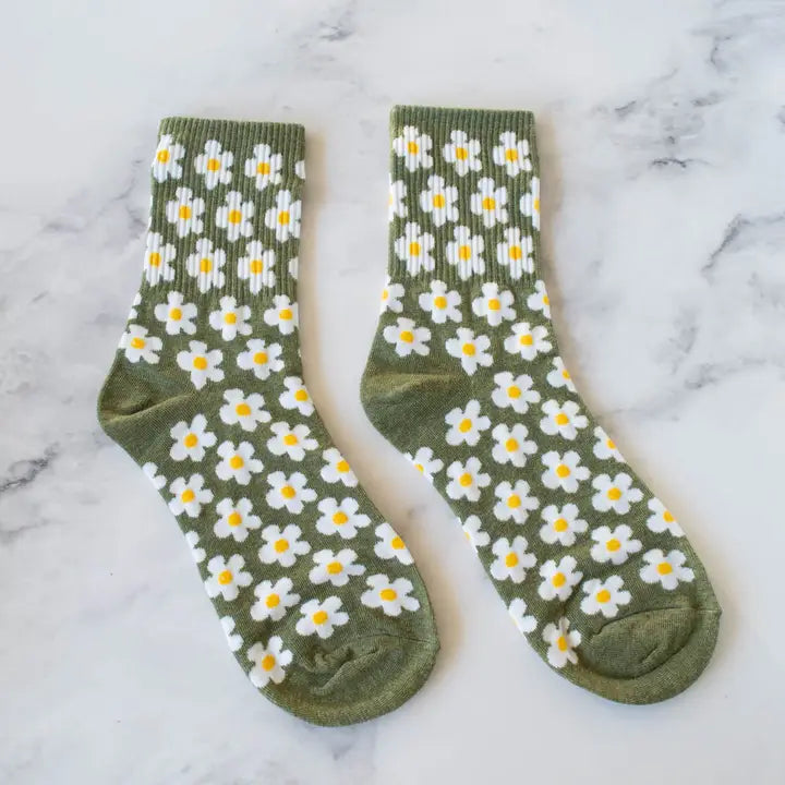 Green Daisy Socks