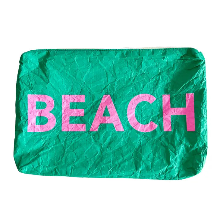 Green Beach Water Resistant Tyvek Pouch