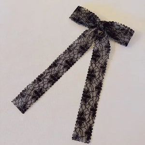 Black Lace Belle Bow Hair Clip