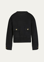 Edie Black Studded Crop Sweatshirt