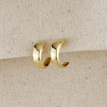 18K Gold Filled Polished Curve C-Hoop Earrings