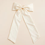 Ivory Satin Hair Bow