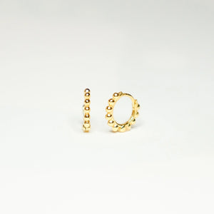 Gold Beaded Huggie Earrings